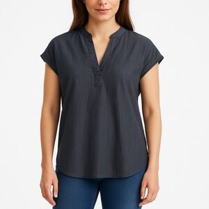FIGS Technical Collection Rafaela Sleeveless Scrub Top Womens L Graphite Gray